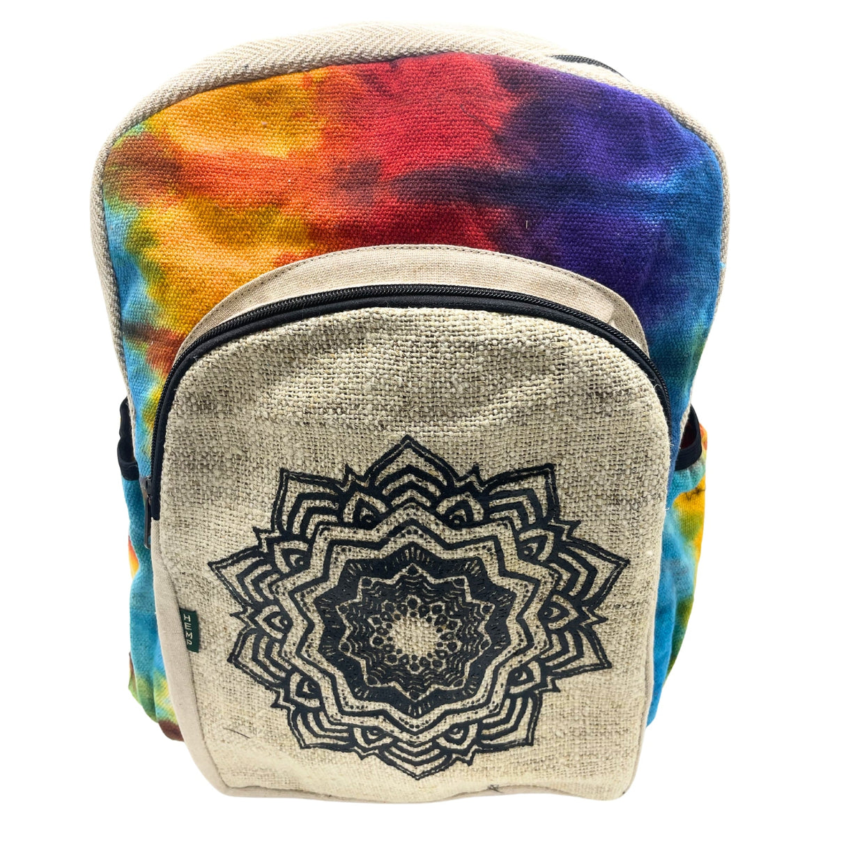 Boho Backpack Tiedye Hemp Large - Mandala - SHAMTAM.COM