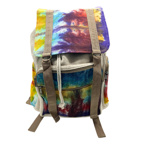 Boho Backpack Tiedye Hemp Large Square - SHAMTAM.COM