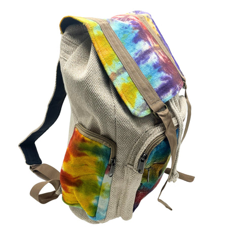 Boho Backpack Tiedye Hemp Large Square - SHAMTAM.COM