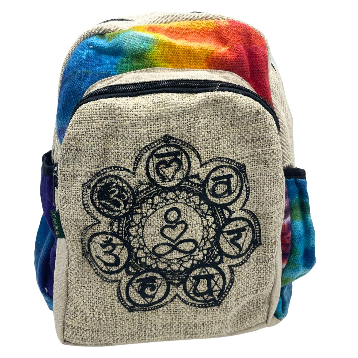 Boho Backpack Tiedye Hemp Medium - 7 Chakra - SHAMTAM.COM