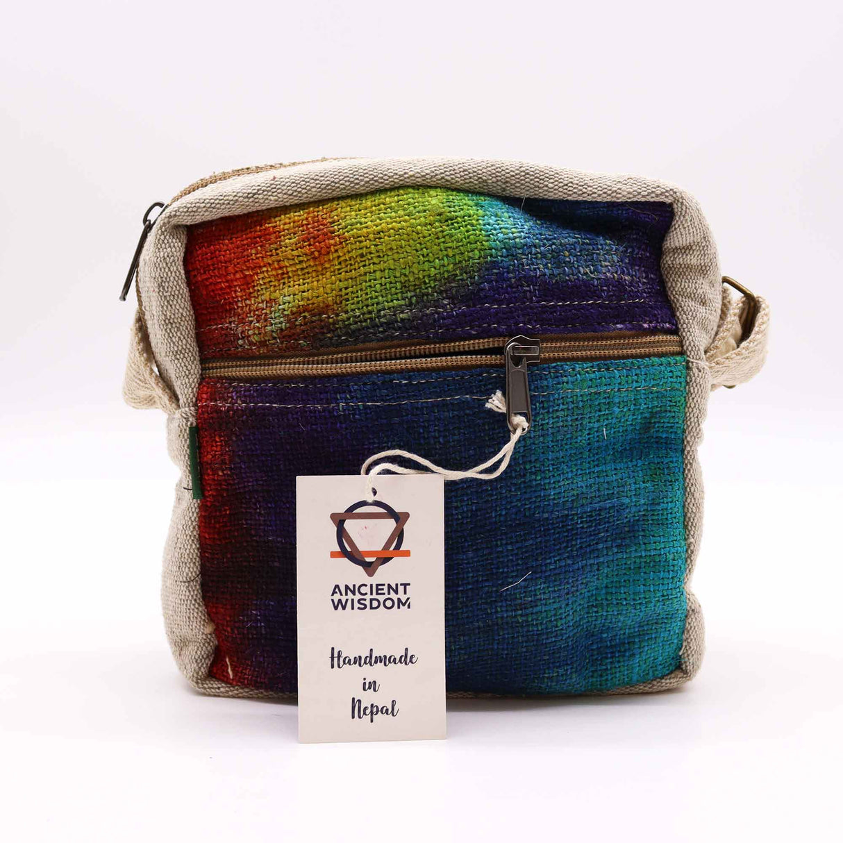 Tiedye Hemp Messegner Bag 1 Zip - SHAMTAM.COM