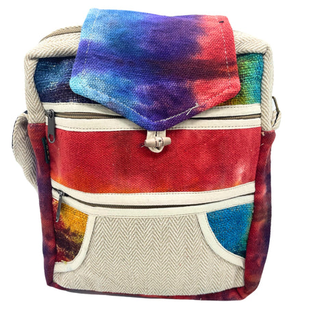 Tiedye Hemp Messegner Bag 2 Zip & Flop - SHAMTAM.COM