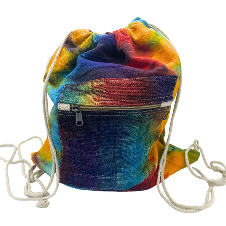 Boho Backpack Tiedye Hemp String Bag - SHAMTAM.COM