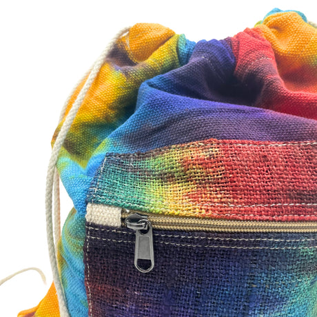 Boho Backpack Tiedye Hemp String Bag - SHAMTAM.COM