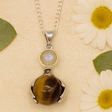 Tiger Eye Crystal Pendant Healing Hands - SHAMTAM.COM