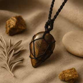 Tiger Eye Teardrop Pendant - SHAMTAM.COM
