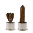 Tiger's Eye Obelisk & Angel - Metal Base - SHAMTAM.COM