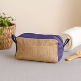 Toiletry Bag Jute Natural and Lavender - SHAMTAM.COM