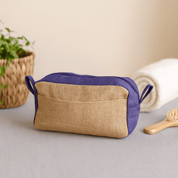 Toiletry Bag Jute Natural and Lavender