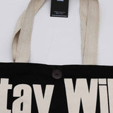 Tote Bag Stay Wild Mood Child Black - Natural 10oz - SHAMTAM.COM