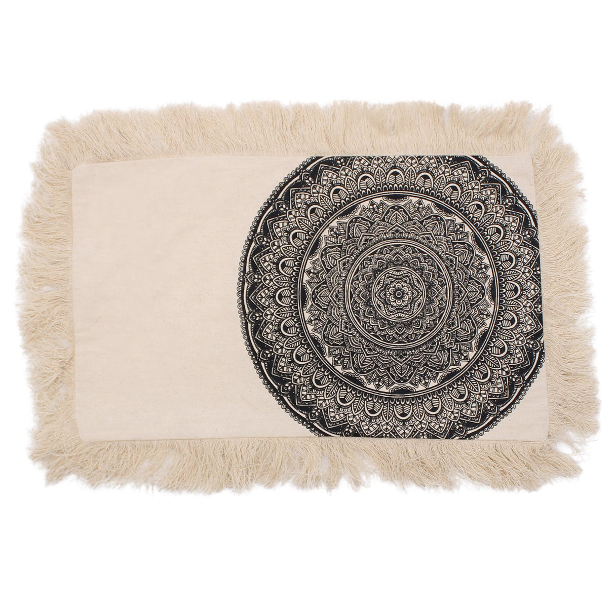 Traditional Mandala Cushion - 30x50cm - black - SHAMTAM.COM