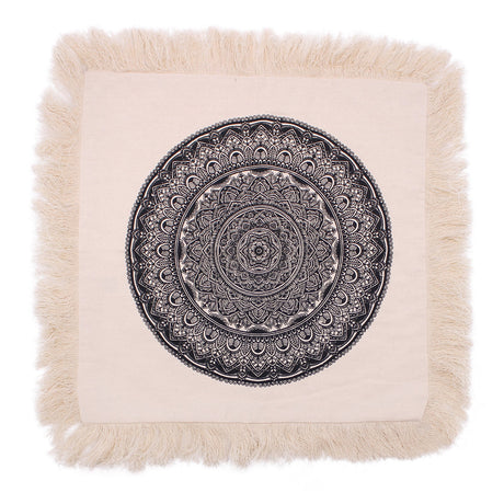 Traditional Mandala Cushion Cover - 45x45cm - black - SHAMTAM.COM