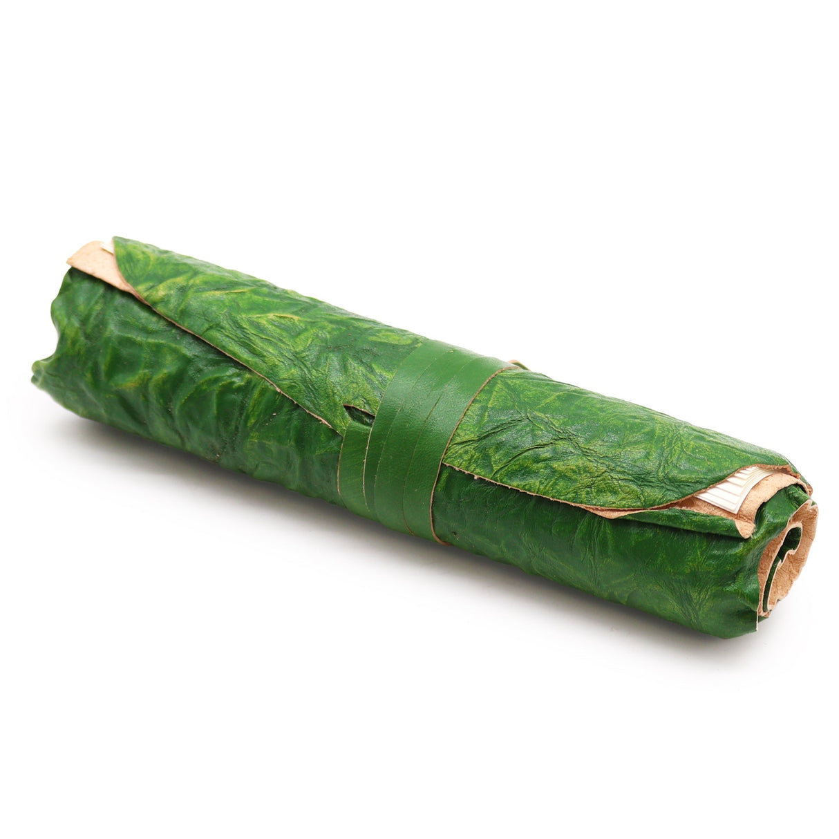 Travel Notebook Rolled Leather - 96 pages - Green 21x15cm - SHAMTAM.COM