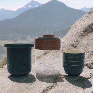 Juego de té de viaje para 4 personas Montaña