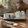 Travel Teapot Set & Two Cups - China Ru Blue — styled in a warm, naturally lit interior