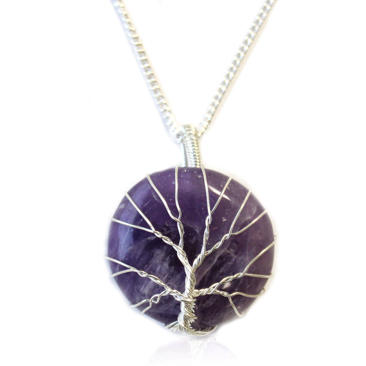 Tree of Life Necklace - Amethyst Crystal Gemstone - SHAMTAM.COM