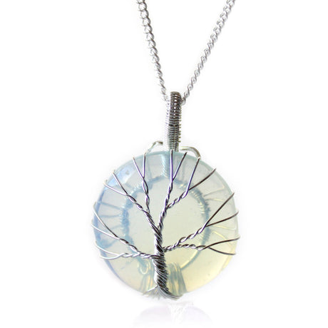 Tree of Life Necklace - Opalite Crystal Gemstone - SHAMTAM.COM