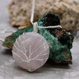 Tree of Life Necklace - Rose Quartz Crystal Gemstone - SHAMTAM.COM