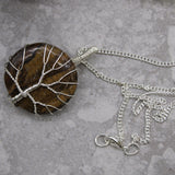 Tree of Life Necklace - Tiger Eye Crystal Gemstone - SHAMTAM.COM