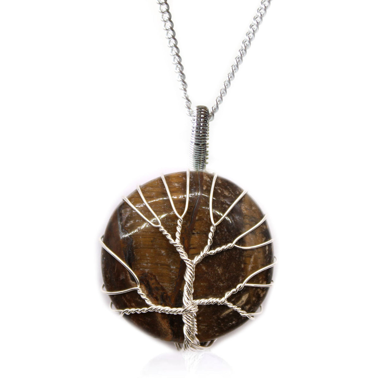 Tree of Life Necklace - Tiger Eye Crystal Gemstone - SHAMTAM.COM