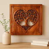 Tree of Life Heart Wall Panel 40x40cm - SHAMTAM.COM