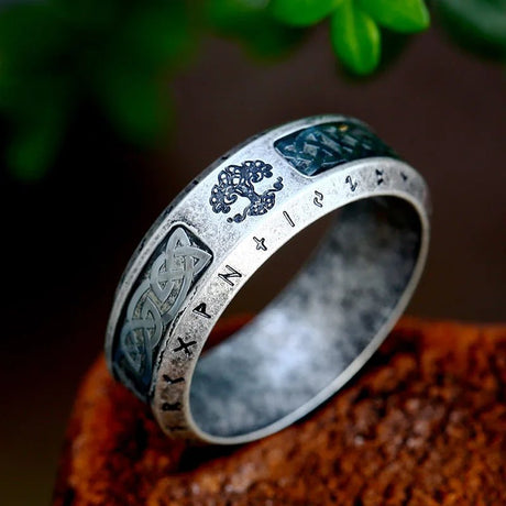 Tree of Life Norse Runes Ring - SHAMTAM
