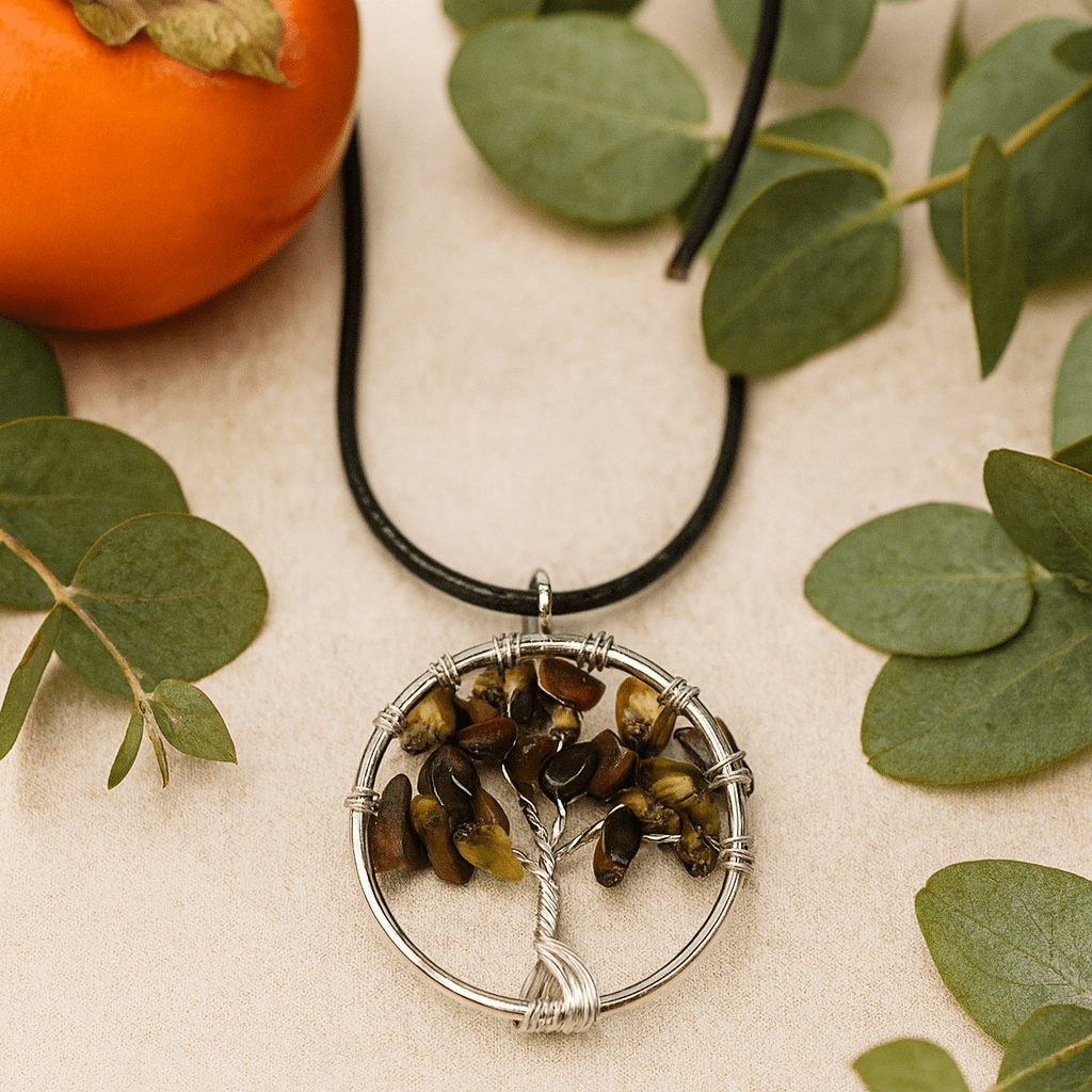 Tree of Life Pendant Tiger Eye - SHAMTAM.COM