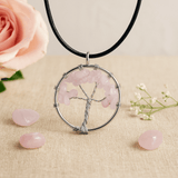 Tree of Life Rose Quartz Pendant - SHAMTAM.COM