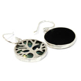 Tree of Life Silver Earrings 15mm - Abalone - SHAMTAM.COM