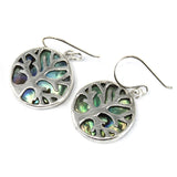 Tree of Life Silver Earrings 15mm - Abalone - SHAMTAM.COM