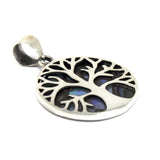 Tree of Life Silver Pendant 22mm - Abalone - SHAMTAM.COM