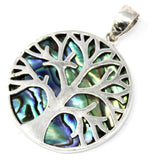 Tree of Life Silver Pendant 30mm - Abalone - SHAMTAM.COM