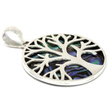 Tree of Life Silver Pendant 30mm - Abalone - SHAMTAM.COM