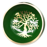 Singing Bowl Set - Tree of Life Green 10.7cm - SHAMTAM.COM