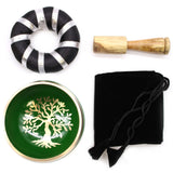 Singing Bowl Set - Tree of Life Green 10.7cm - SHAMTAM.COM