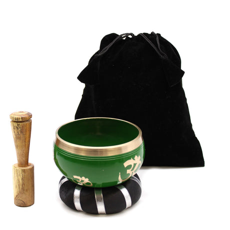 Singing Bowl Set - Tree of Life Green 10.7cm - SHAMTAM.COM