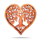 Tree Of Life Wooden Wall Panel Heart - Shaped 40cm - SHAMTAM.COM