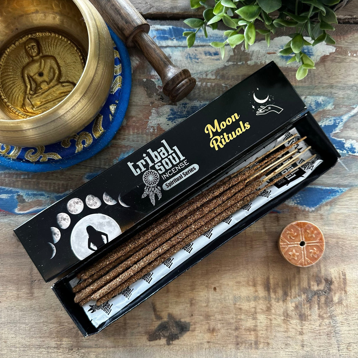 Incense Sticks and Ceramic Holder - Moon Ritual - Tribal Soul Spiritual - SHAMTAM.COM