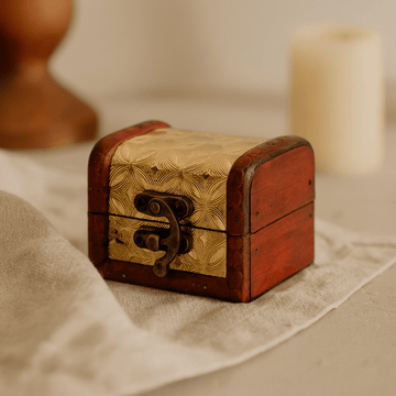 Trinket Box, Mini Vintage Colonial Gold