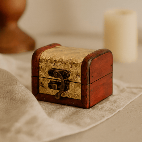 Trinket Box, Mini Vintage Colonial Gold - SHAMTAM.COM