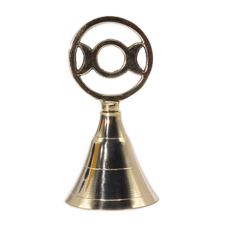 Triple Moon Solid Brass Ritual Altar Bell - SHAMTAM.COM