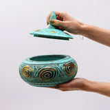 Decorative Container Turquoise Squat - SHAMTAM.COM