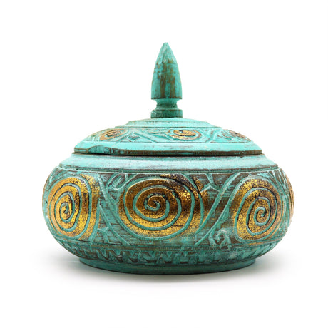 Decorative Container Turquoise Squat - SHAMTAM.COM