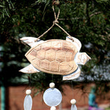 Whitewash Turtle Carving and Natural Copis Drop - SHAMTAM.COM