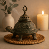 Turtle Incense Holder Brass Verdigris Large - SHAMTAM.COM