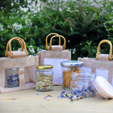 Two Jar Jute Gift Bag - Natural - SHAMTAM.COM