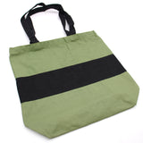 Two Tone Cotton Bag - 38x42x12cm - Green & Black - 10oz - SHAMTAM.COM