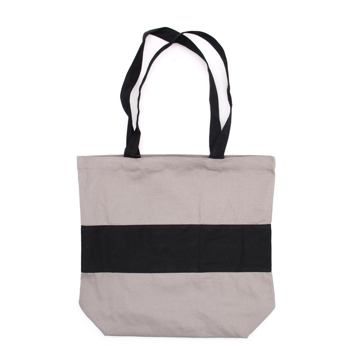 Two Tone Cotton Bag - 38x42x12cm - Grey & Black - 10oz - SHAMTAM.COM