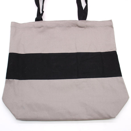 Two Tone Cotton Bag - 38x42x12cm - Grey & Black - 10oz - SHAMTAM.COM