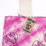 Tye - Dye Cotton Bag (6oz) - 38x42x12cm - Compass - Blue - Natural Handle - SHAMTAM.COM